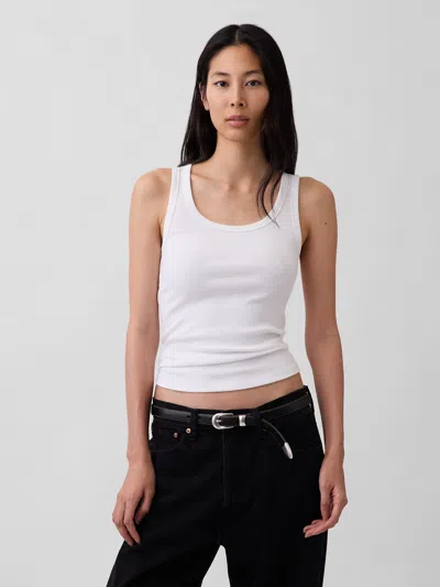 Gap Rib Scoop Tank Top In White