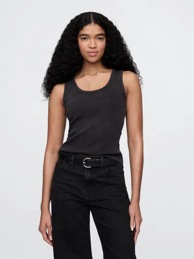 Gap Rib Scoop Tank In Washed Black