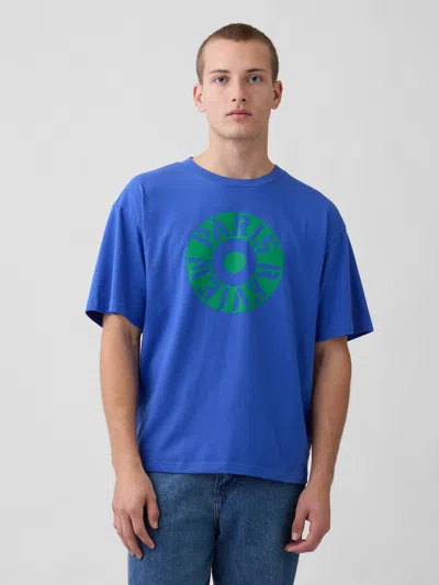 Gap Robert Indiana Oversized Graphic T-shirt In Blue