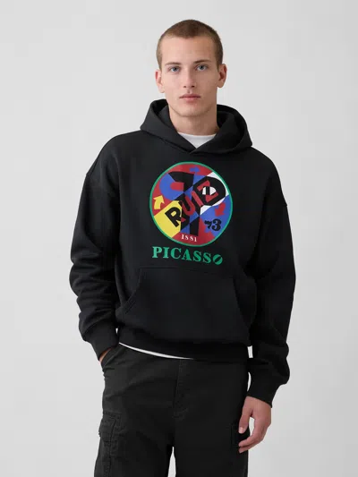 Gap Robert Indiana Vintagesoft Graphic Hoodie In Black
