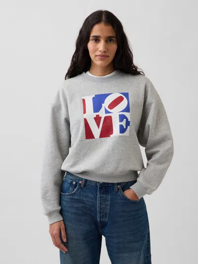 Gap Robert Indiana Vintagesoft Love Sweatshirt In Gray