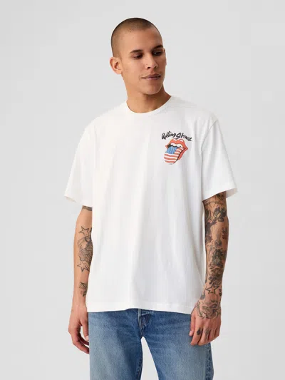 Gap Rolling Stones Graphic T-shirt In Off White