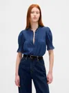 Gap Ruffle Pintuck Shirt In Purple