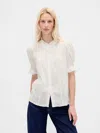 Gap Ruffle Pintuck Shirt In White