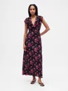 Gap Ruffle V-neck Maxi Dress In Pink