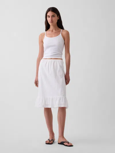 Gap Ruffle-hem Easy Knee-length Skirt In Off White