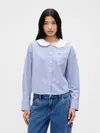Gap × Sandy Liang Poplin Oversized Shirt In Blue