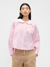 Gap × Sandy Liang Poplin Oversized Shirt In Pink