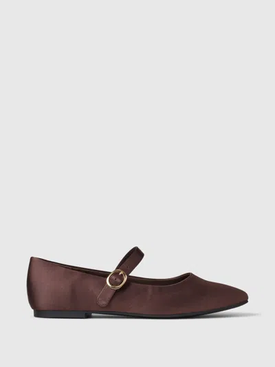Gap Satin Ballet Flats In Chocolate Brown