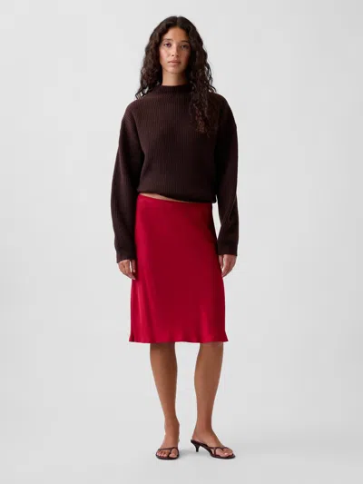 Gap Satin Bias-cut Skirt In Red
