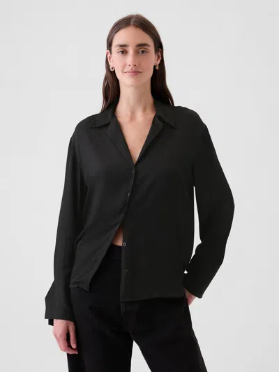 Gap Satin Perfect Shirt In Black