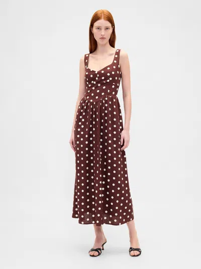 Gap Seamed Drop-waist Maxi Dress In Brown
