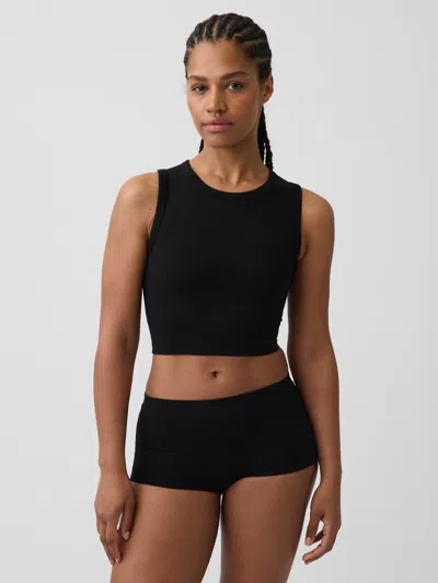 Gap Seamless Rib Crop Tank Top In Black