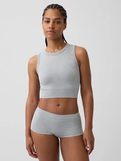 Gap Seamless Rib Crop Tank Top In Grey
