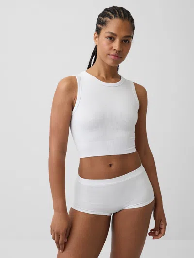 Gap Seamless Rib Crop Tank Top In Optic White