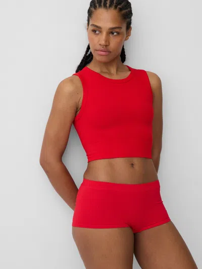 Gap Seamless Rib Crop Tank Top In Red