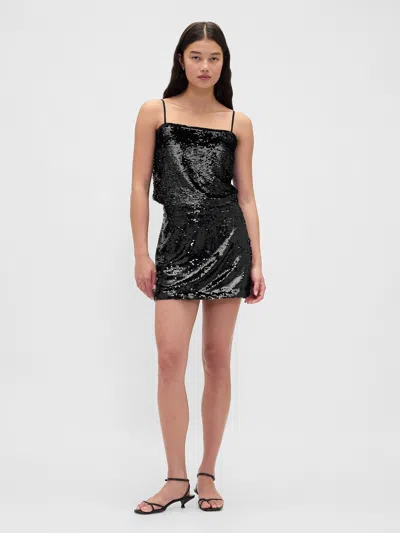 Gap Sequin Mini Skort In Black