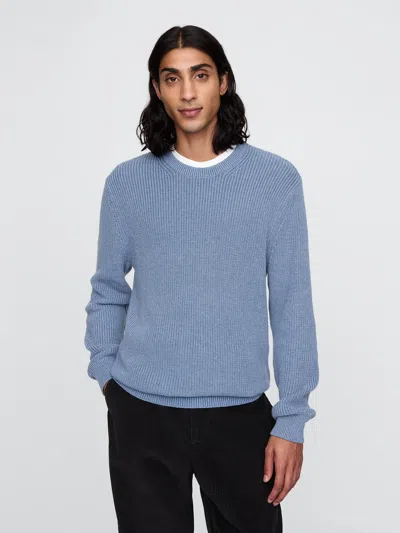 Gap Shaker-stitch Crewneck Sweater In Bainbridge Blue