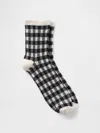 Gap Sheer Half Crew Socks In Black Gingham