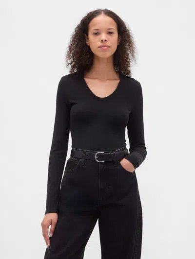 Gap Sheer Modern Rib T-shirt In Black