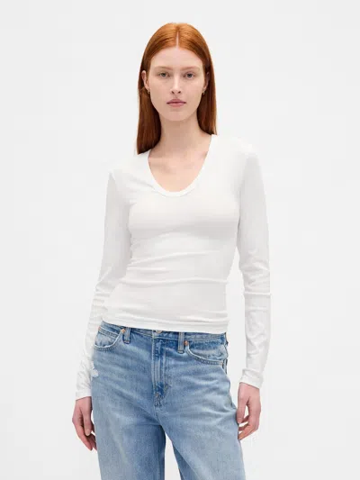 Gap Sheer Modern Rib T-shirt In White