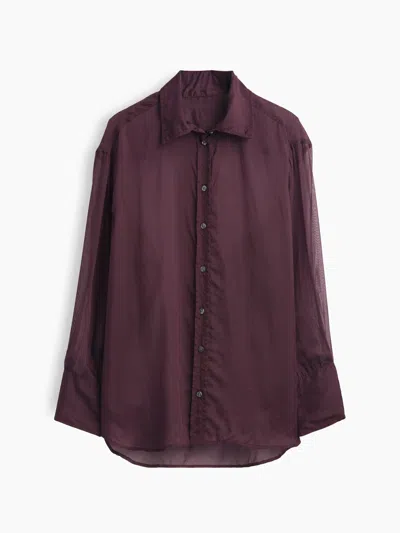 Gap Sheer Organza Big Shirt In Purple Bordeaux