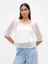Gap Sheer Recycled Tulle Embroidered Top