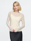Gap Sheer Rib Sweater In Chino Beige
