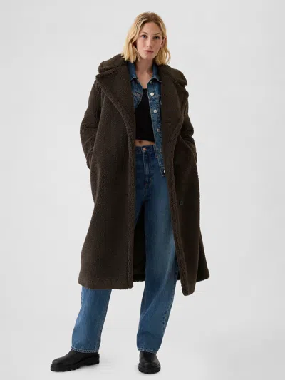 Gap Sherpa Coat In Terra Brown