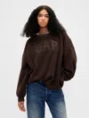 Gap Sherpa  Logo Tunic Sweatshirt In Brown