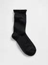 Gap Shimmer Ruffle Crew Socks In Black