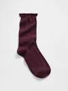 Gap Shimmer Ruffle Crew Socks In Brown