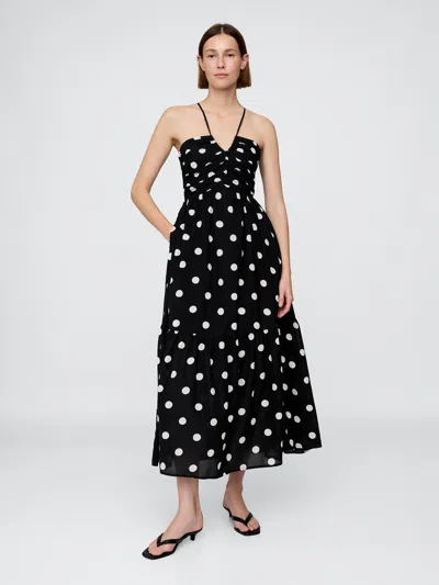 Gap Shirred Bodice Halter Maxi Dress