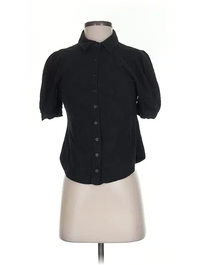 Pre-owned Gap Short Sleeve Blouse In Black