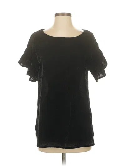Pre-owned Gap Short Sleeve Blouse In Black