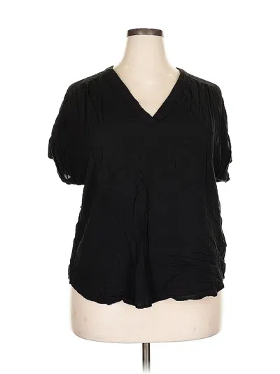 Pre-owned Gap Short Sleeve Blouse In Black