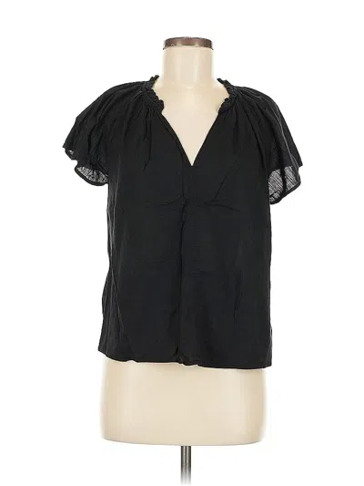 Pre-owned Gap Short Sleeve Blouse In Black