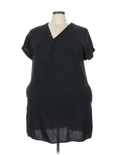 Pre-owned Gap Short Sleeve Blouse In Black