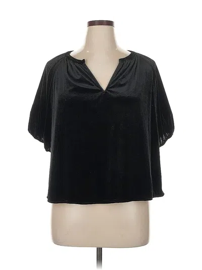 Pre-owned Gap Short Sleeve Blouse In Black