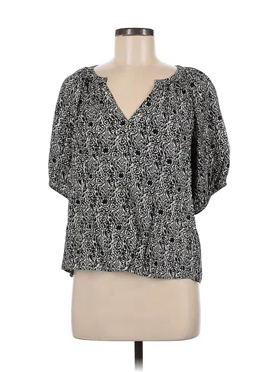 Pre-owned Gap Short Sleeve Blouse In Black