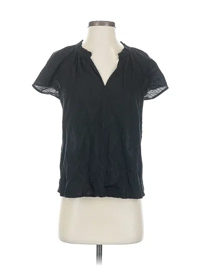 Pre-owned Gap Short Sleeve Blouse In Black