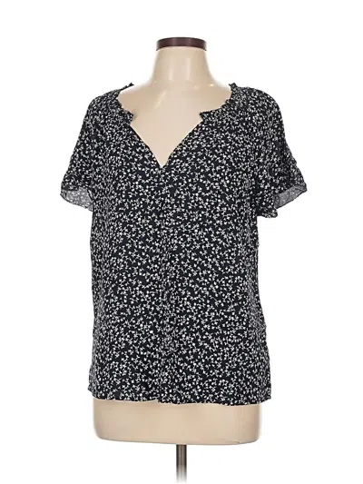 Pre-owned Gap Short Sleeve Blouse In Black