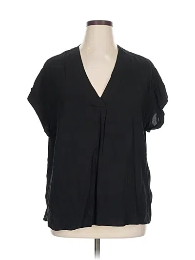 Pre-owned Gap Short Sleeve Blouse In Black