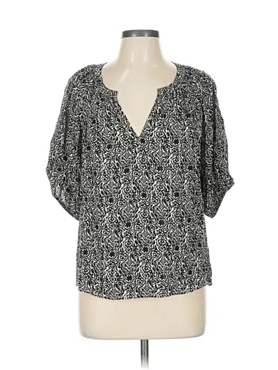 Pre-owned Gap Short Sleeve Blouse In Black
