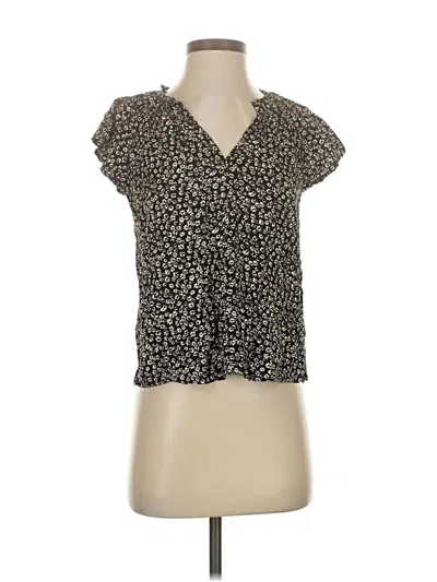 Pre-owned Gap Short Sleeve Blouse In Black