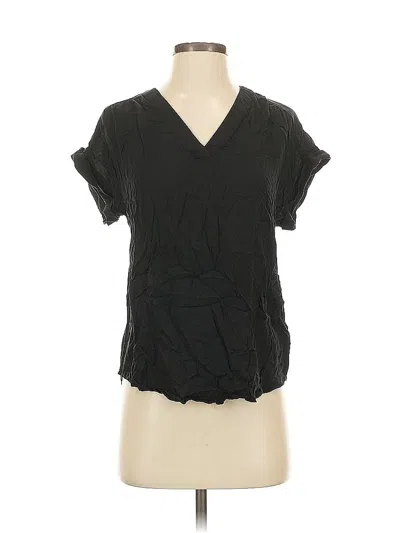 Pre-owned Gap Short Sleeve Blouse In Black