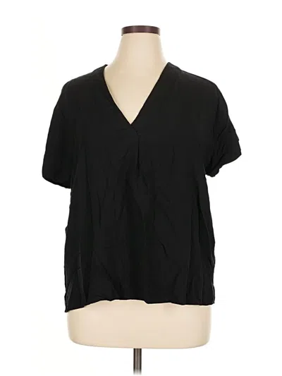 Pre-owned Gap Short Sleeve Blouse In Black