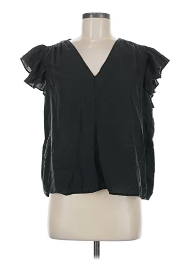 Pre-owned Gap Short Sleeve Blouse In Black