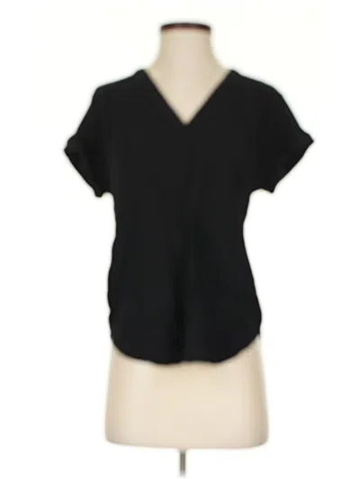 Pre-owned Gap Short Sleeve Blouse In Black