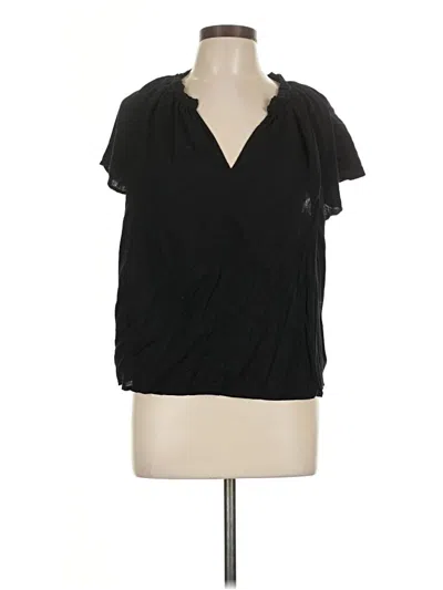 Pre-owned Gap Short Sleeve Blouse In Black